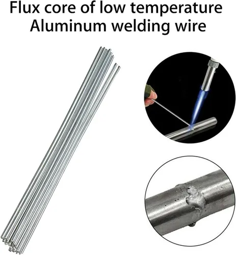 Vista 2 de Varillas de soldadura de aluminio, paquete de 20 cables universales de soldadura de aluminio de baja temperatura para energía eléctrica, química