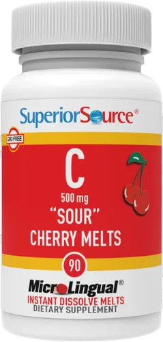Vista 5 de Superior Source Vitamina C 500 mg MicroLignual Tablets – Tamponado VIT C Sour Cherry Melts – Potenciador del sistema inmunológico, vitaminas