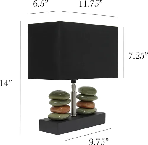 Vista 3 de Elegant Designs LT1147-BLK Zen Garden - Lámpara de mesa apilada, color negro