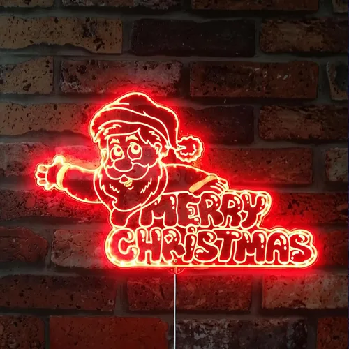 Vista 11 de ADVPRO Regalos de árbol de Navidad presenta luces RGB Dynamic Glam LED Sign - Forma de corte a borde - Decoración de pared inteligente 3D