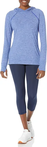 Vista 4 de Tienda Essentials Sudadera con capucha para mujer Brushed Tech Stretch Popover (disponible en tallas extragrandes)