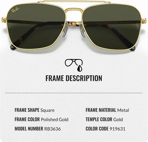 Vista 3 de Ray-Ban RB3636 NEW CARAVAN - Gafas de sol de forma cuadrada con kit oficial de gafas