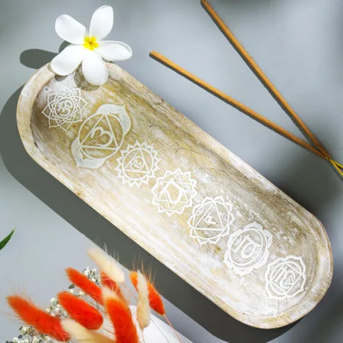 Vista 10 de raajsee Soporte para quemador de incienso tallado a mano, atrapa cenizas, soporte para varillas de incienso, meditación y yoga, gran regalo