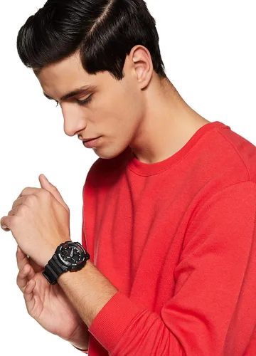 Vista 6 de Casio G-Shock Ana-digi World Time Reloj para hombre con esfera negra #GA100-1A4, Negro, Digital, movimiento de cuarzo