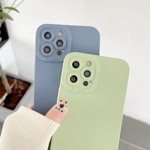 Vista 3 de DEFBSC Compatible con iPhone 12 Pro Max, funda de silicona líquida, funda protectora para cámara, protección de cuerpo completo de goma de gel