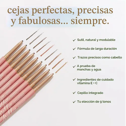 Vista 3 de Lápiz delineador para cejas con de color con cepillo