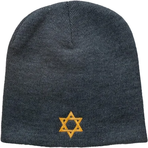 Vista 5 de e4Hats.com - Gorro corto bordado de la estrella judía de David