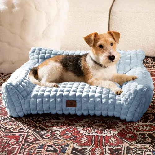 Vista 13 de Sofá cama para gatos con piel sintética de conejo esponjosa para Gris