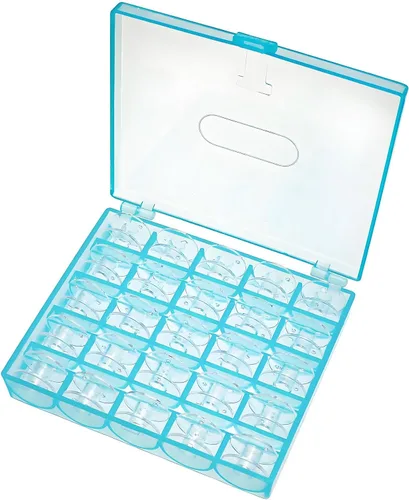 Vista 5 de 25 bobinas con caja azul cielo, bobinas de plástico Sa156, bobinas de coser para accesorios de máquina de coser cantante Estilo 3