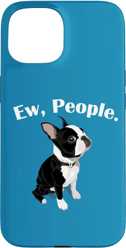 Vista 6 de Funny Mens Womens Kids Cartoon Ew People Bostie Dog Lover Case for iPhone 17