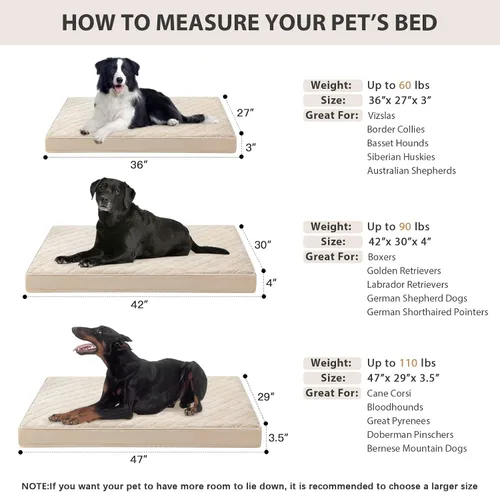 Vista 5 de WNPETHOME Camas ortopédicas XL para perros grandes, impermeables, extra grandes, con funda extraíble y lavable, cama para jaula de perro