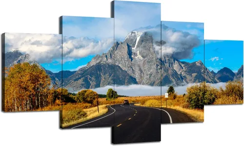 Vista 22 de Arte de Lienzo de Pared de Montana Decoración de Pared del Parque Nacional Glacier Lámina de Montana St. Mary Póster Pintura de Paisaje Wild Goose