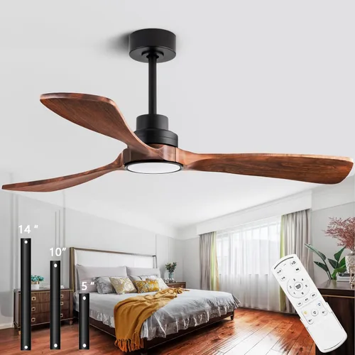 Vista 20 de Ventilador de techo silencioso de 52 pulgadas con control remoto, 3CCT, acabado de nogal. 3CCT, mobile app, full memory function, for use in