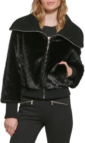 Vista 2 de Karl Lagerfeld Paris Women's Sweater Knit Collared Coat