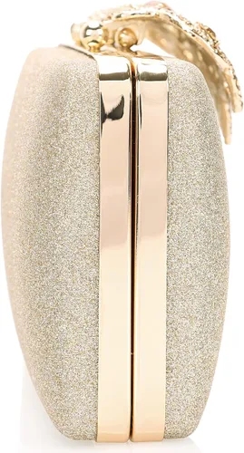 Vista 6 de Dexmay - Bolso de mano con diamantes de imitación con cierre de corona de cristal, bolso de noche formal para mujer