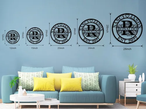 Vista 5 de Regalos de Boda para Parejas 2025, Letreros de Nombre Personalizados de Metal, Letreros de Nombre Personalizados, Letrero de Apellido Familiar