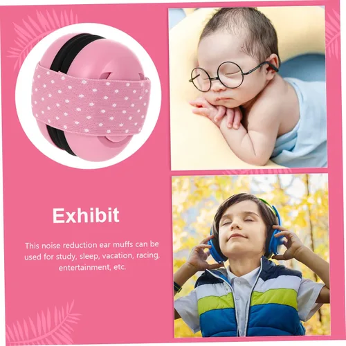 Vista 3 de TOYANDONA Orejeras ajustables con cancelación de ruido para niños y niñas, auriculares suaves y cómodos para recién nacidos para dormir, viajes