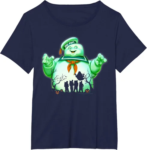 Vista 6 de Ghostbusters Marshmallow Man Group Shot Silhouette Camiseta Negro