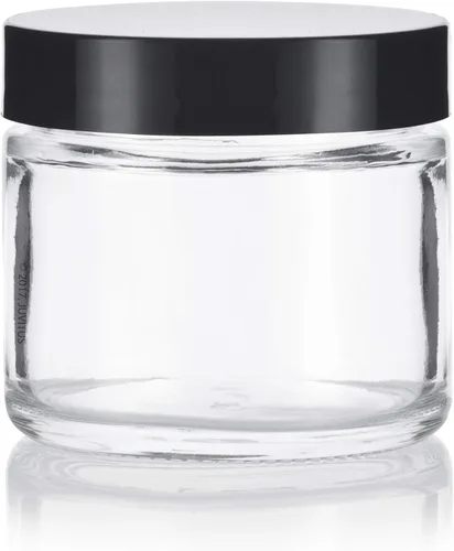 Vista 8 de Frasco de vidrio grueso de lados rectos, transparente - 2 onzas / 60 ml (3 unidades) + espátulas y etiquetas
