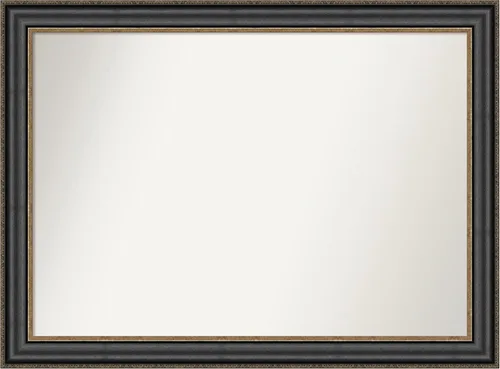 Vista 673 de Amanti Art Espejo personalizado, espejo de baño negro puente, espejo de pared o espejo de tocador de baño sobre el fregadero (26 x 26 pulgadas)