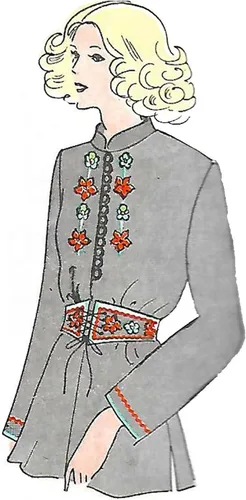 Vista 2 de Patrón vintage de los años 70, vestido o top de caftán, varios tamaños