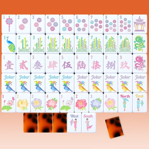 Vista 9 de Arrowbash Juego de 160 azulejos Mahjong americanos solamente, blanco