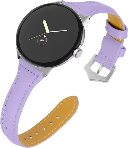 Vista 9 de Correa de cuero compatible con Google Pixel Watch Band Correa de repuesto Correa de pulsera transpirable para Google Pixel Watch Accesorios