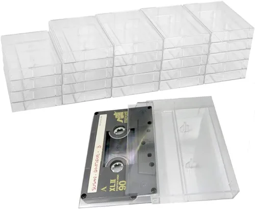 Vista 17 de Evelots Bolsa para Cintas de Casete - Organizador Transparente con Asas - Fácil de Transportar - Sin Polvo ni Humedad - Capacidad para 50 Cintas