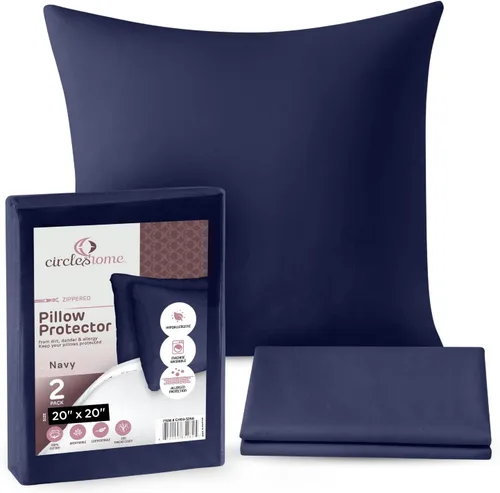 Vista 38 de CIRCLESHOME Protectores de almohada europeos – Fundas de almohada 100% algodón transpirable – Fundas de almohada cuadradas de 26 x 26 pulgadas