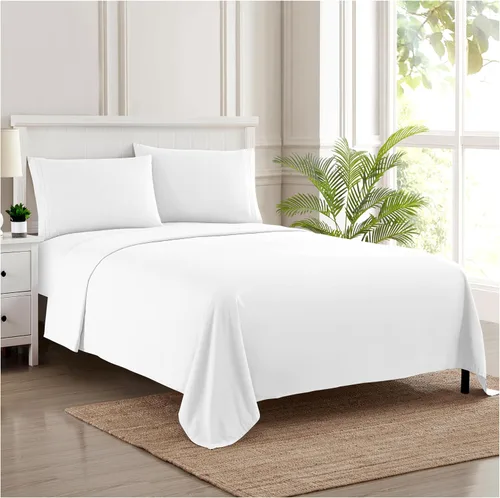 Vista 20 de Juego de sábanas extrasuaves de tamaño individual, ropa de cama transpirable y lujosa con correas elásticas integradas para las esquinas, colección