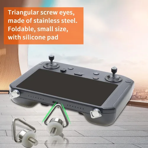 Vista 3 de Hanatora Correa de cuello con tornillos para DJI RC, RC Pro, controlador inteligente, Marrón