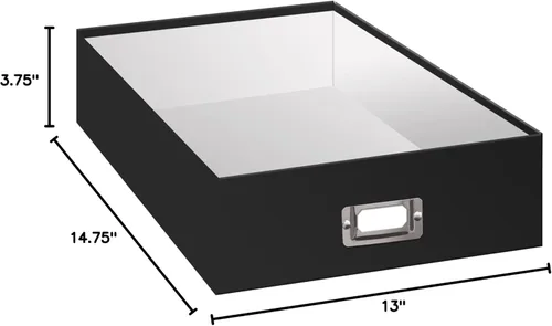Vista 4 de Pioneer Caja de almacenamiento jumbo para álbumes de recortes, color negro, 14.75 pulgadas x 13 pulgadas x 3.75 pulgadas