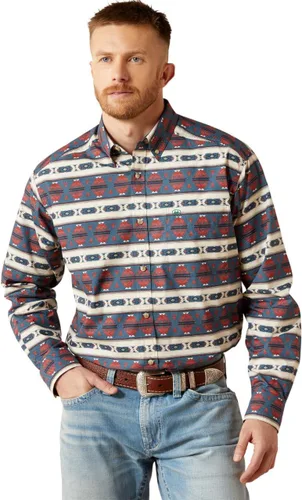 Vista 3 de Camisa para hombre, de botones, de corte clásico y manga larga, de la marca ARIAT Rosa (Prism Pink)