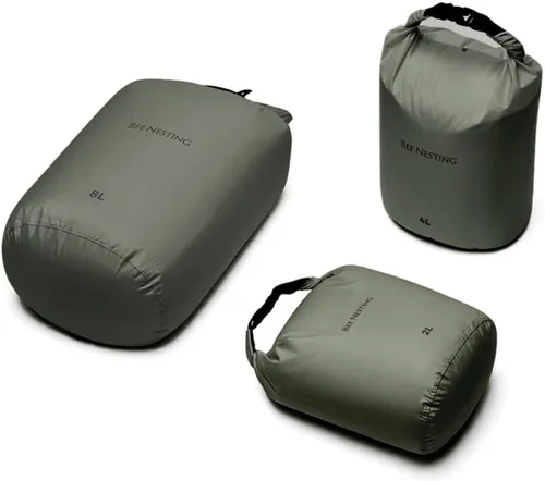 Vista 10 de Bee Nesting Juego de bolsas secas ultraligeras para mochileros, saco seco impermeable para camping, senderismo, motocicleta, saco de cosas ligeras