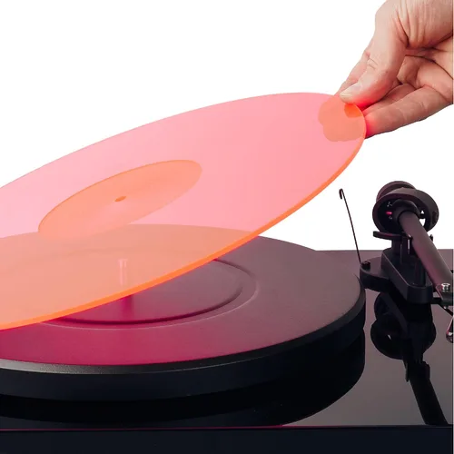 Vista 15 de Tapete acrílico para tocadiscos – 11.75 pulgadas de disco de vinilo negro – Tapete acrílico mecanizado de precisión con hueco de etiqueta