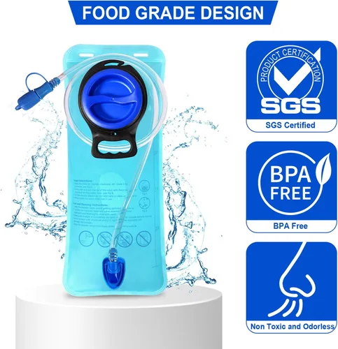 Vista 5 de MIYCOO Vejiga de hidratación, bolsa de agua a prueba de fugas de 2 litros para mochila de senderismo, bolsa de depósito de agua de amplia apertura