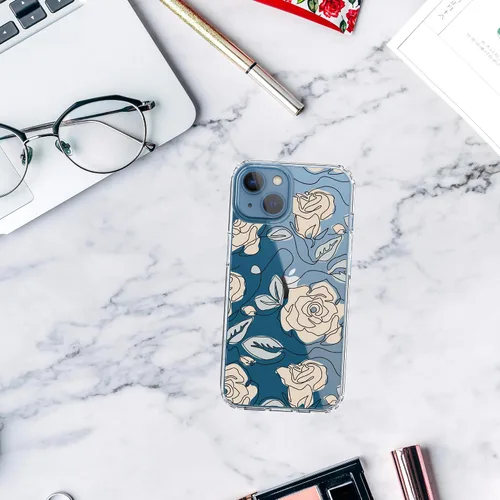 Vista 8 de RANZ Compatible con Funda para iPhone 13, Serie Anti-Arañazos y a los Golpes, Carcasa Protectora de TPU y PC Transparente para iPhone 13 (6.1")