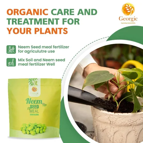 Vista 4 de Harina de semillas de neem premium, fertilizante natural para jardinería y enmienda del suelo, protege tu jardín con fertilizante orgánico