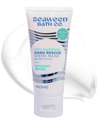 Vista 8 de Seaweed Bath Co. Crema de manos con colágeno, aroma a romero y menta, 2 onzas, algas cosechadas de forma sostenible, algas verdes, manteca de karité