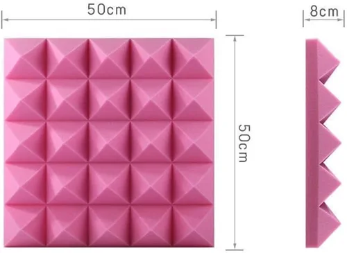 Vista 6 de Paneles de espuma acústica para pared, paquete de 12 almohadillas autoadhesivas a prueba de sonido, panel de absorción de sonido de alta densidad