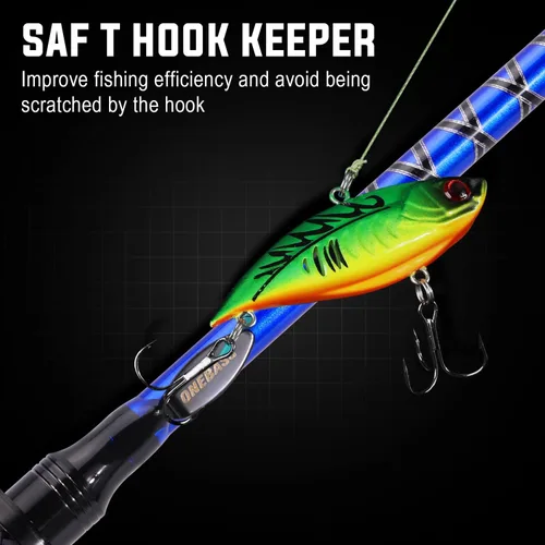 Vista 5 de One Bass Cañas de Pescar, Caña Giratoria y de Casting de Grafito IM7, Caña de Baitcasting de 2 Piezas de Calidad Resistente con Mango de Súper