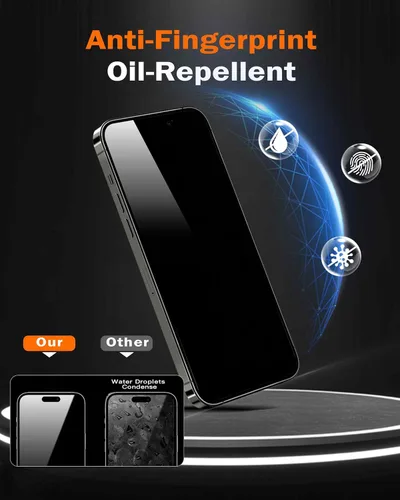 Vista 5 de chubbycable ChubbyShield Ultra - Protector de pantalla de privacidad para iPhone 15, 2 unidades, protector de pantalla antiespía con caja