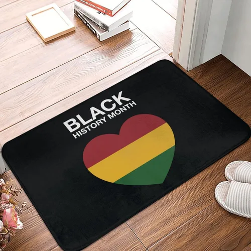 Vista 2 de Tapete antideslizante para puerta del mes de la historia negra, tapete decorativo para entrada, dormitorio, baño, exterior, interior, 16 x 24