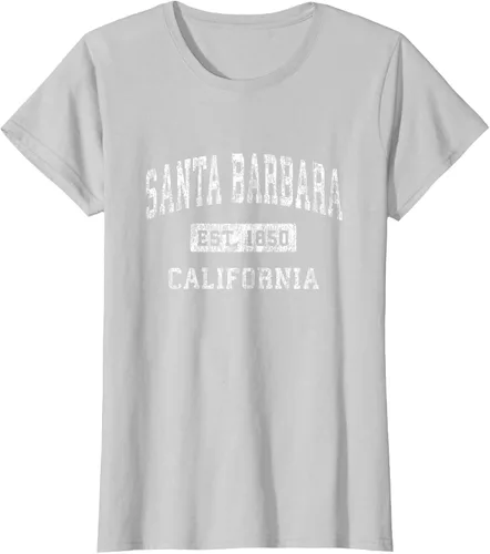 Vista 21 de Camiseta deportiva clásica de Santa Bárbara California CA, Negro, S