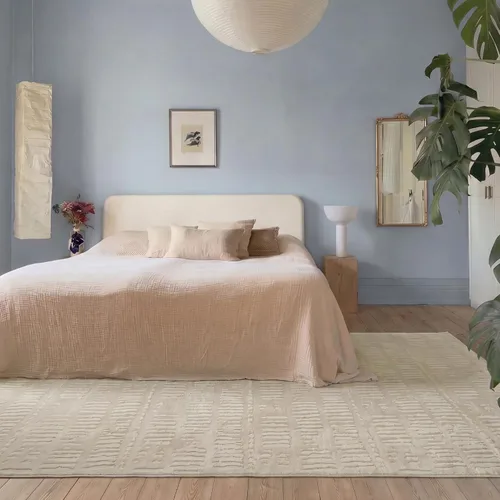 Vista 7 de Revival Rugs Alfombras de área Shell de 4 x 6 pies, lavables, pelo medio Beige / Crema