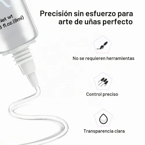 Vista 6 de Creaglam Arte de gel de uñas 3D: 2 piezas de 0.5 fl oz de pegamento de uñas de gel para tallar patrones de decoración - Polvo de uñas cromado