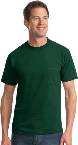 Vista 16 de Jerzees Camiseta pesada con cuello redondo y bolsillo en el pecho para hombre