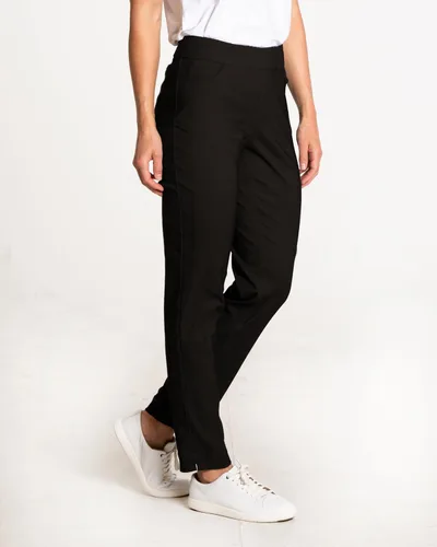 Vista 3 de Slim-Sation Womens Golf Apparel - Women's Regular Pull-On Straight-Leg Pant with Pockets Negro