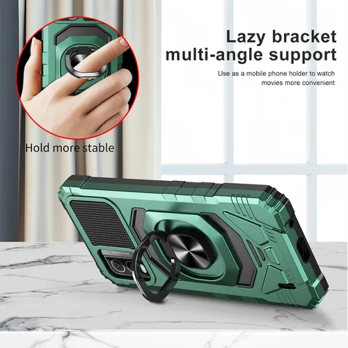 Vista 2 de Ailiber Funda protectora resistente a prueba de golpes para Nokia C210, grado militar, soporte de anillo para coche, protector de pantalla de vidrio