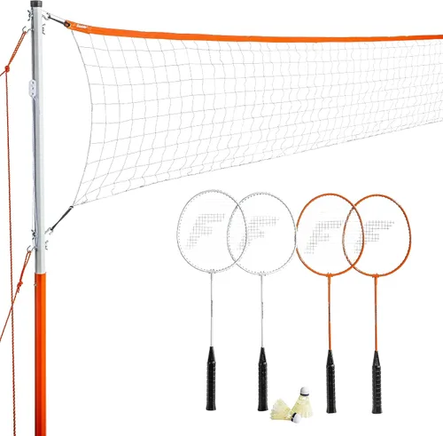 Vista 9 de Franklin Sports Juegos de Red de Bádminton - Patio Trasero al Aire Libre + Playa Red de Bádminton + Juego de Equipo - (4) Raquetas + (2) Volantes +